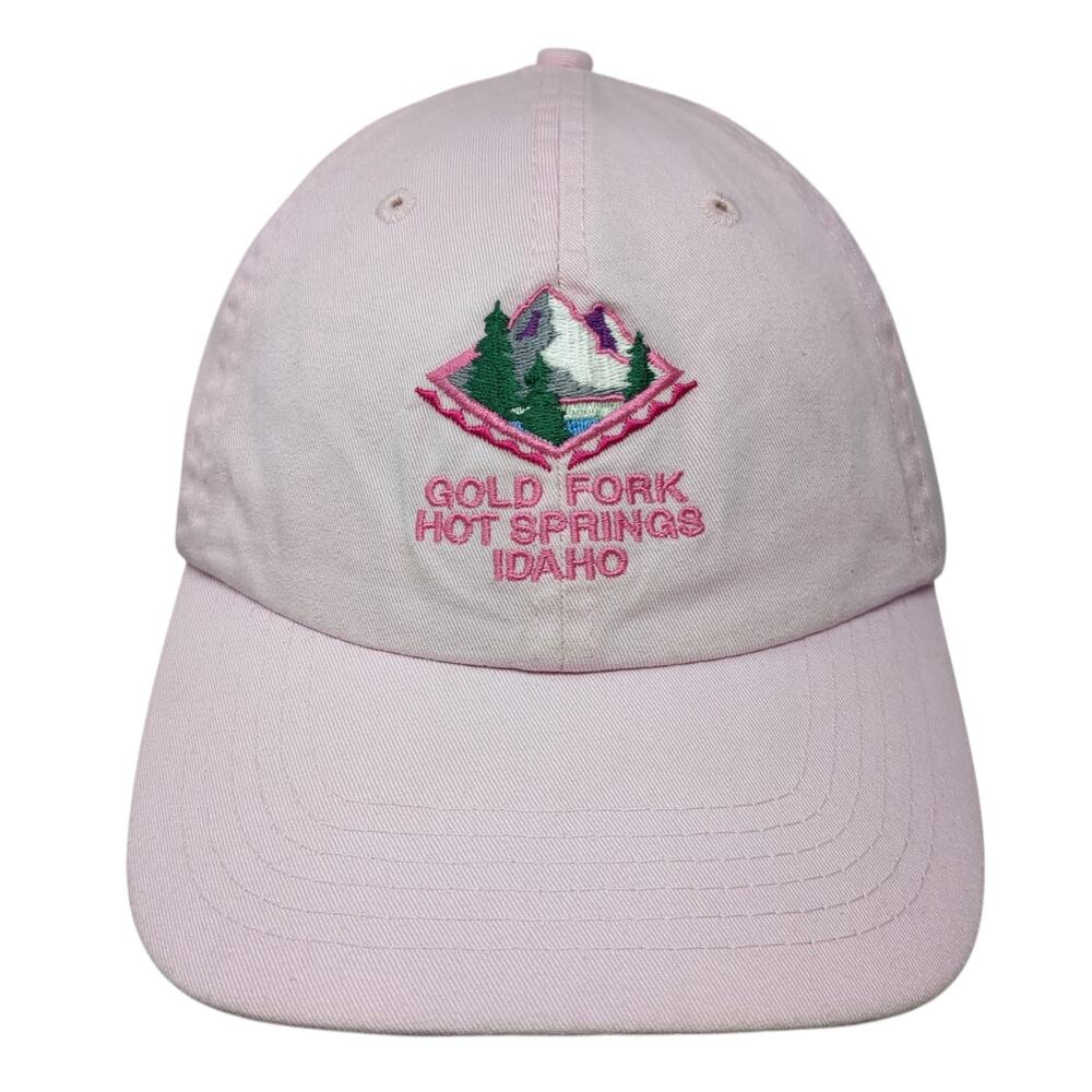 Gold Fork Hot Springs Idaho Strapback Baseball Cap Pink One Size Fahrenheit